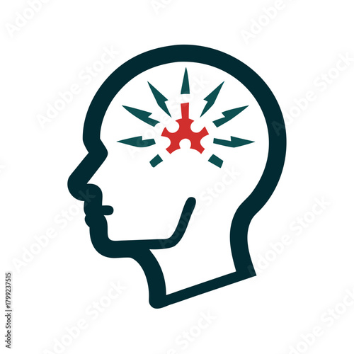 Headache Icon – Migraine and Pain Illustration