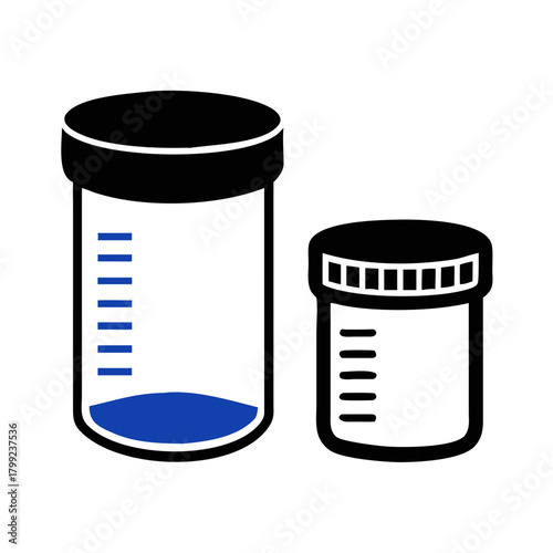 Lab Sample Jars Icon – Healthcare Diagnostic Containers Vector