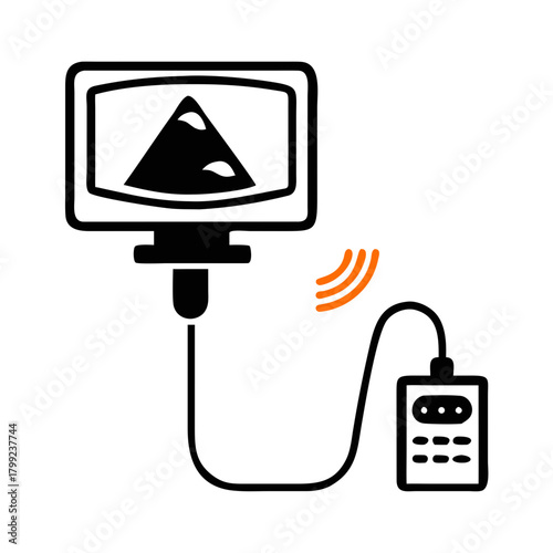Ultrasound Scanner Icon – Medical Imaging Device Vector