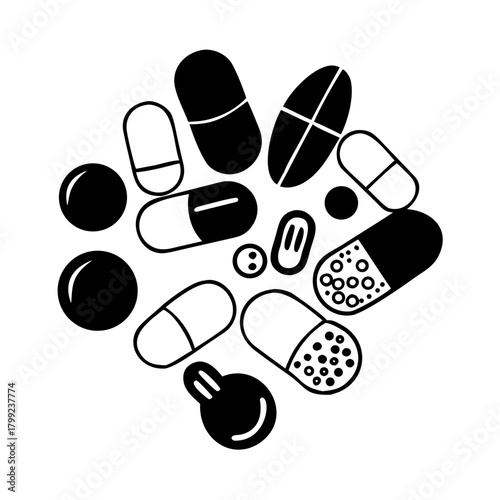 Assorted Pills and Capsules – Drug Variety Icon