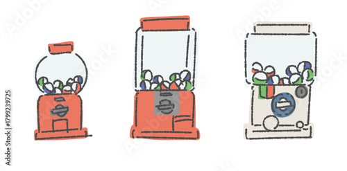 ガチャガチャのセットラフ仕上げ　カラー