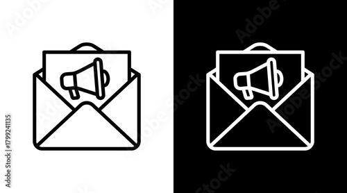 Email Marketing White Icon Set Design