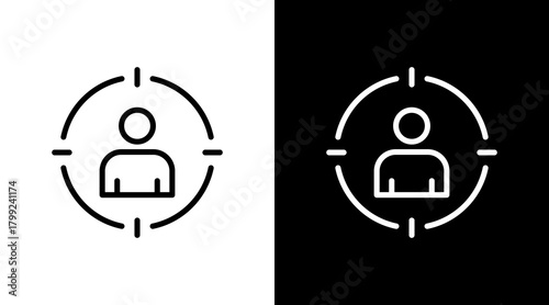 Target Audience White Icon Set Design
