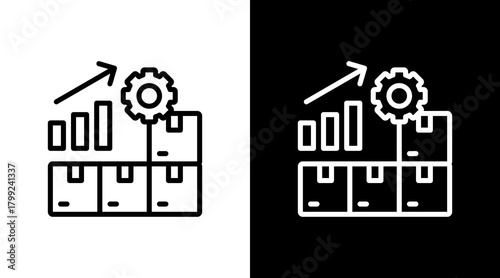 Marketing Stack White Icon Set Design