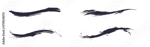 お正月や和風なデザインに使えるブラシストローク。毛筆の筆跡。筆文字。