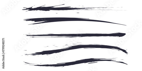 お正月や和風なデザインに使えるブラシストローク。毛筆の筆跡。筆文字。