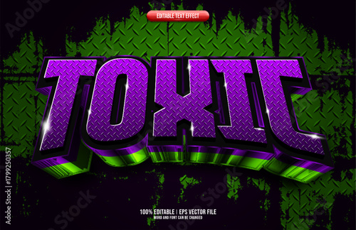 Toxic 3D editable text effect