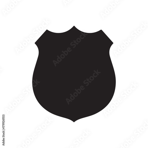 Police officer badge icon silhouette vector flat illustration design