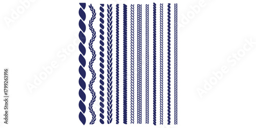Rope brushes set. Knit patterns. Rope collections.