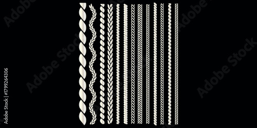 Seamless rope brush set for illustrator