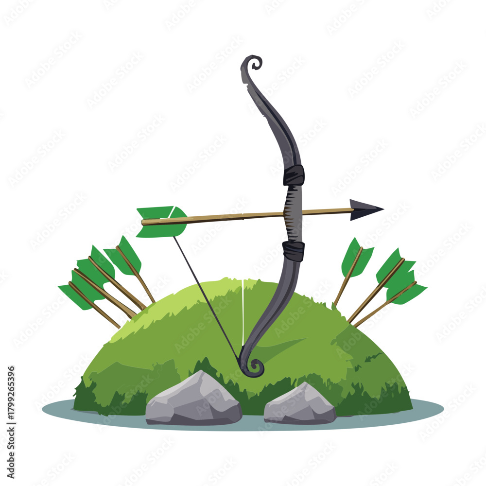 Fototapeta premium Medieval wooden shield with iron morning star mace weapon for protection and knight combat in fantasy battle