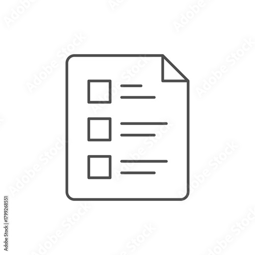 Document with checkbox line icon