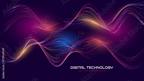 Cyber Big Data Flow Particles Bokeh. Digital Neural Network. Concept of AI Artificial Intelligence Technology Machine Deep Learning. Digital Communication. Science Technology Presentation Vector.