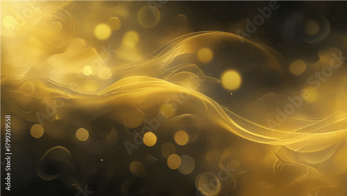 Abstract fractal burst background with orange and yellow wave patterns and colorful light elements