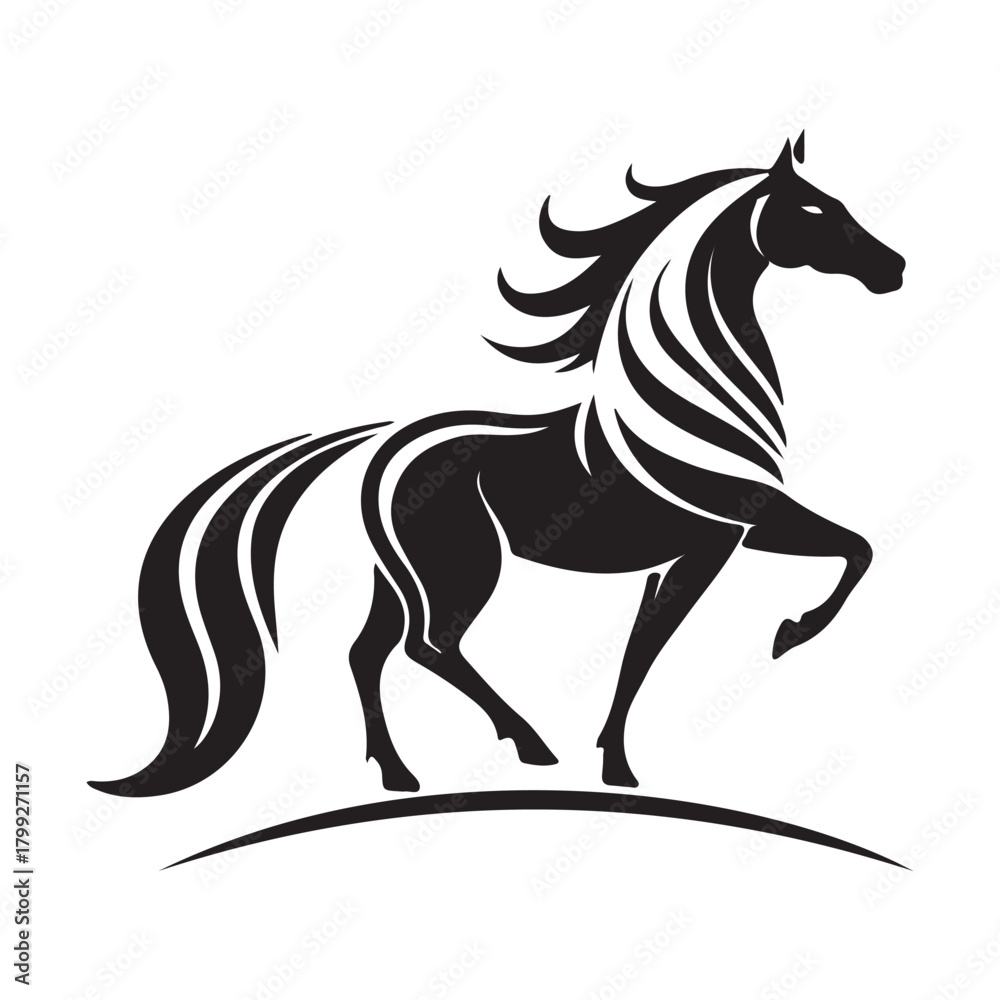 Fototapeta premium Horse icon silhouette.