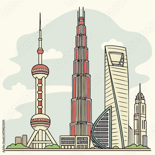 vector illustration of modern building