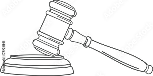 Judge Gavel Law Court Legal Decision Icon with vector illustration
