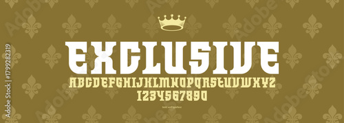 Elegant luxury serif strong vector font for logos and emblems branding, vintage letters alphabet for headlines and posters, fashion classic tasteful poster typography.
