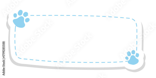 Paw Print School Book Label Sticker for Kids