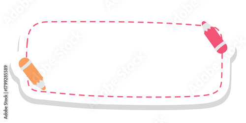 Pencil Crayon School Book Label Sticker for Kids