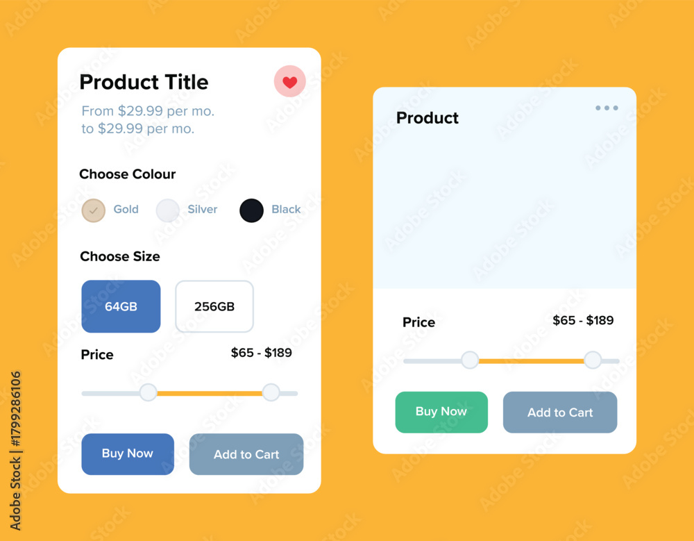Fototapeta premium Product Display and Purchase Interface Mockups cart illustration