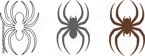 A detailed black and white vector illustration of an arachnid spider and a sea crab for a spooky nature tattoo design