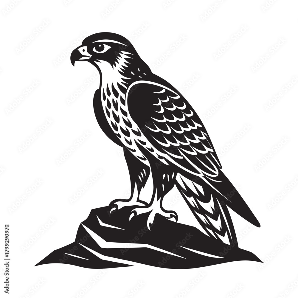 Obraz premium Hawk Cliff Sentinel Sky Hunter Silhouette