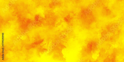 Abstract vibrant yellow watercolor on white background, flyer, poster, banner and cover design. Hand drawn illustration for your design .orange watercolor painted background ,