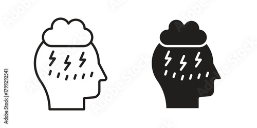 Trauma icon illustrations collection. editable stroke outline and flat style