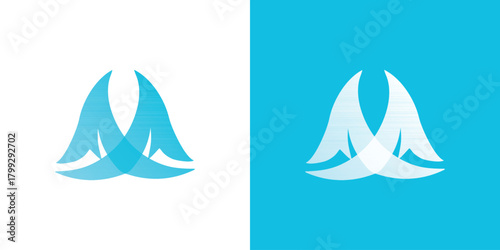 Abstract logo concept with overlapping shapes evokes trust and professionalism, perfect for technology, finance, or creative industries seeking a memorable brand mark