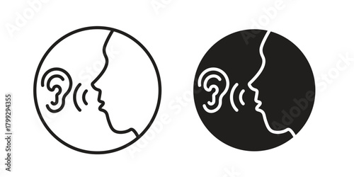 Whisper icon illustrations collection. editable stroke outline and flat style