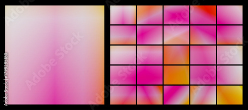 Collection of pink and orange gradient backgrounds, warm, representing passion and vibrant energy, for digital design, "Innovate & Grow" concept