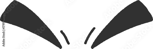 Angry Eyebrow Expression Clipart — Hand-Drawn Cartoon Face Element for Character Emotions PNG