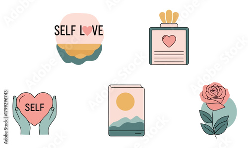 Selflove and care illustration for mental wellness.