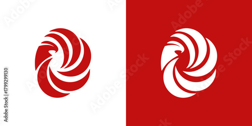 Eagle logo concept for powerful brand identity showcasing vision, strength, and leadership in bold red and white for modern company branding solutions