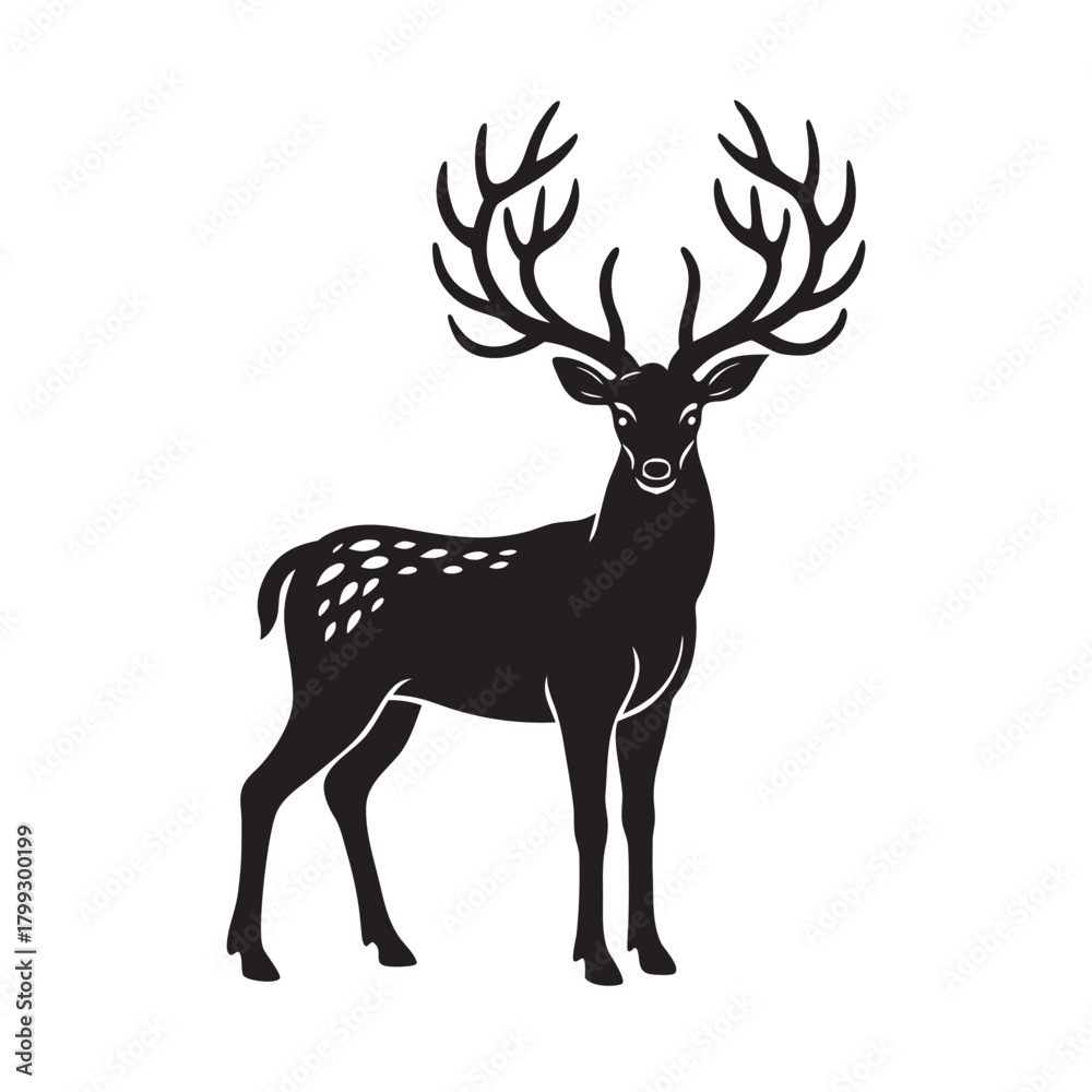 Fototapeta premium Red Deer Majestic Forest King Noble Silhouette