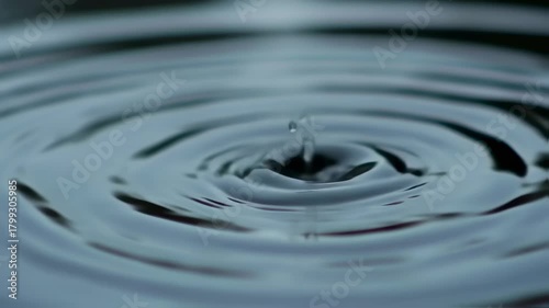 Water Droplet Impact Creates Ripples in Calm Surface, Natures Beauty.