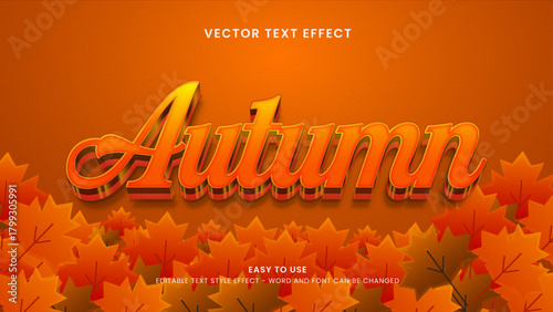 editable text effect autumn 3d style premium vector