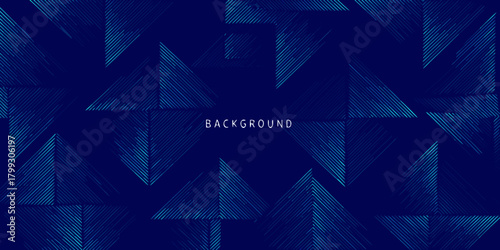 Abstract geometric background with blue lines forming triangles and squares on dark blue