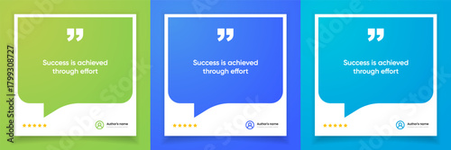 3D bubble testimonial banner, quote, infographic. Social media post template designs for quotes. Empty speech bubbles, quote bubbles and text box. Vector Illustration EPS10.