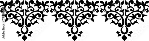 traditional pattern of sumatera. floral pattern with dark color