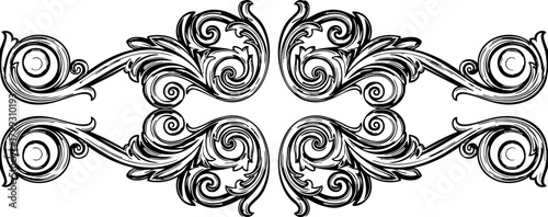 Elegant decorative flourish with intricate scrollwork, perfect for classic invitations, formal branding, and vintage designs