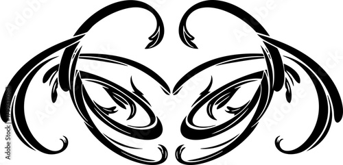 Elegant black ornamental flourish design, perfect for sophisticated invitations, decorative borders, and vintage branding projects.