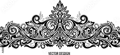 Elegant ornate flourish decorative border element for sophisticated branding and luxurious design projects