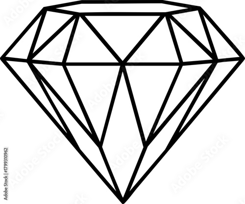 Brilliant faceted diamond symbol representing luxury, value, and preciousness, perfect for jewelry and investment concepts.