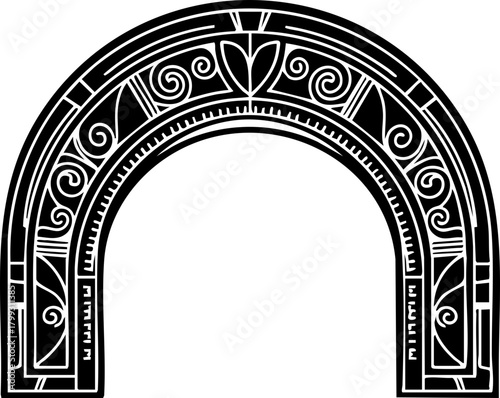 Elegant art deco archway design, a timeless decorative element for architectural projects and sophisticated branding, exuding vintage charm and modern appeal.