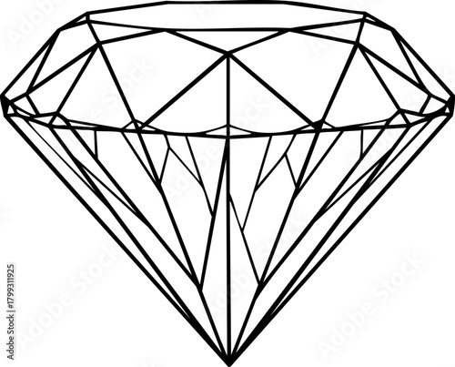 Elegant diamond outline symbolizing luxury, value, and preciousness for sophisticated branding and design projects.