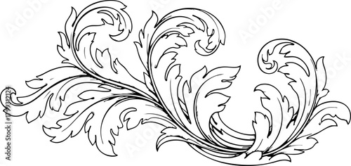 Elegant ornate flourish design adds timeless beauty and classic style to any creative project
