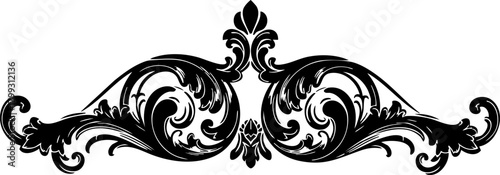 Fotografi Elegant ornate black flourish design element adds a touch of classic sophisticat