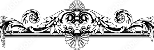 Elegant baroque flourish design adds ornate sophistication to invitations, borders, and decorative projects seeking timeless classic style and luxurious detail.